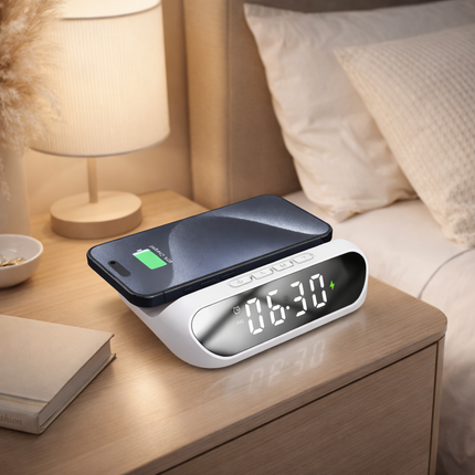 Reloj despertador con carga inalambrica